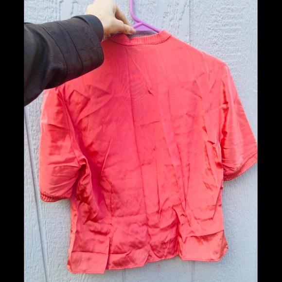 Vintage 80s/90s Kerrybrooke Salmon Pink Button Blouse Top - Picture 5 of 5